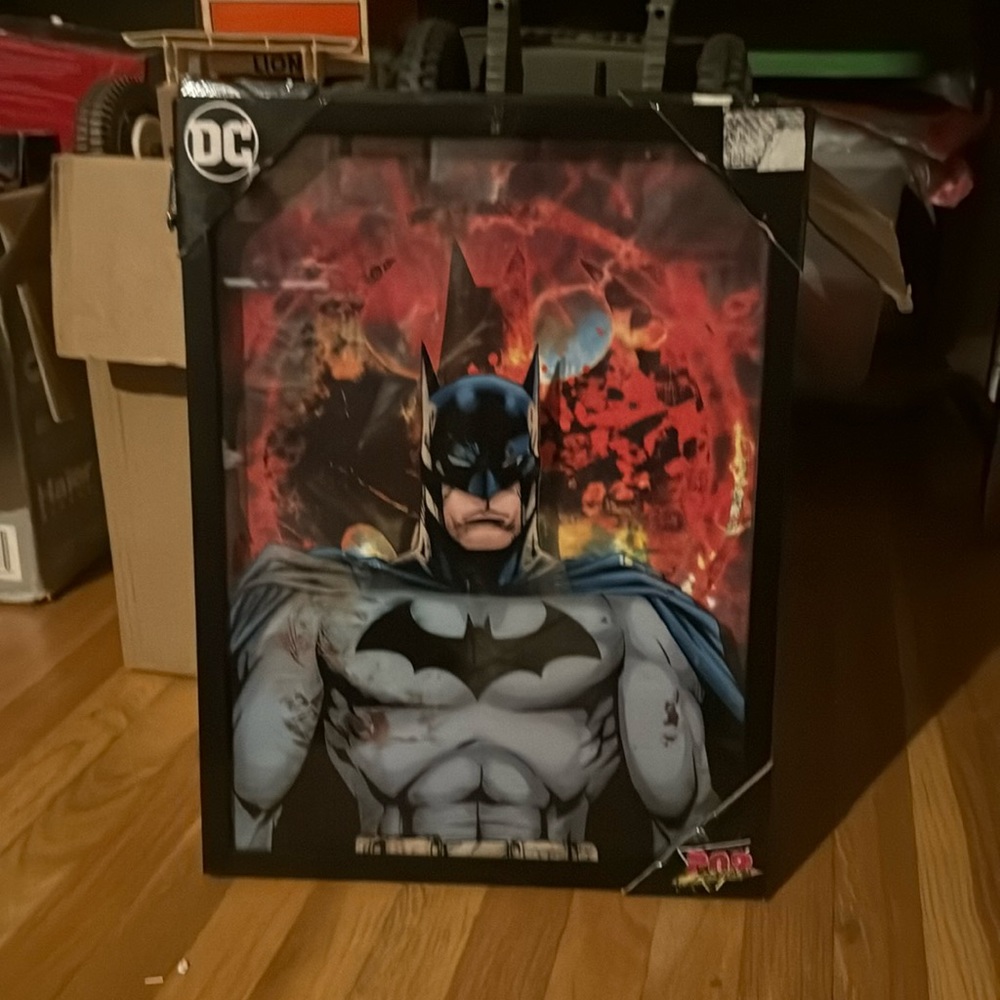 DC Comics Batman Glass Wall Decor Art w/ Frame 20" x 15"